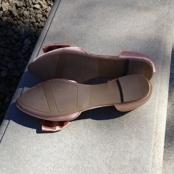 NWOT Lauren Conrad BlushPink Gazania Satin Bow D'Orsay Flat Sz9 girlhood wedding - Picture 6 of 10